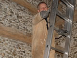 Mickfield Church - Mark W up a ladder